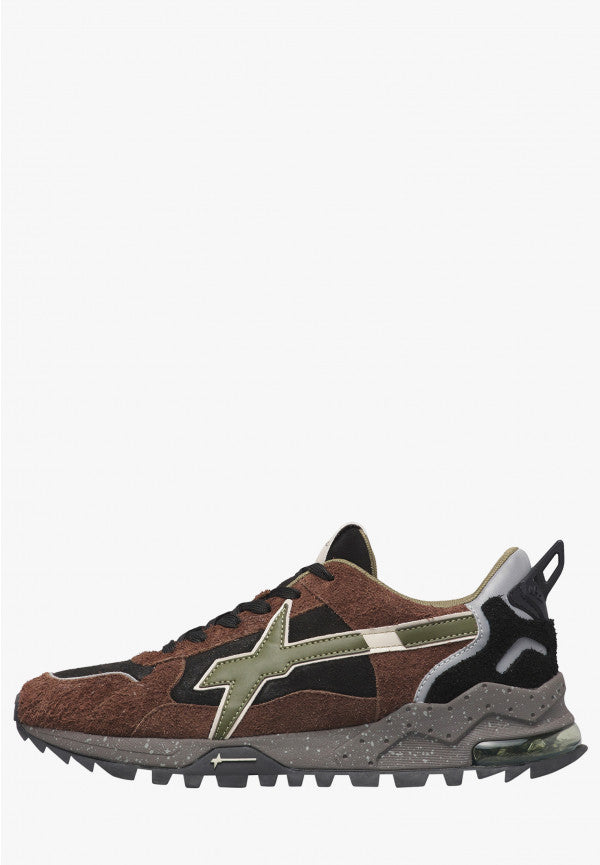 BREEZE 3-M. BRUSHED SUEDE/E-SUEDE/PEPPER SOLE DARK BROWN-BLACK