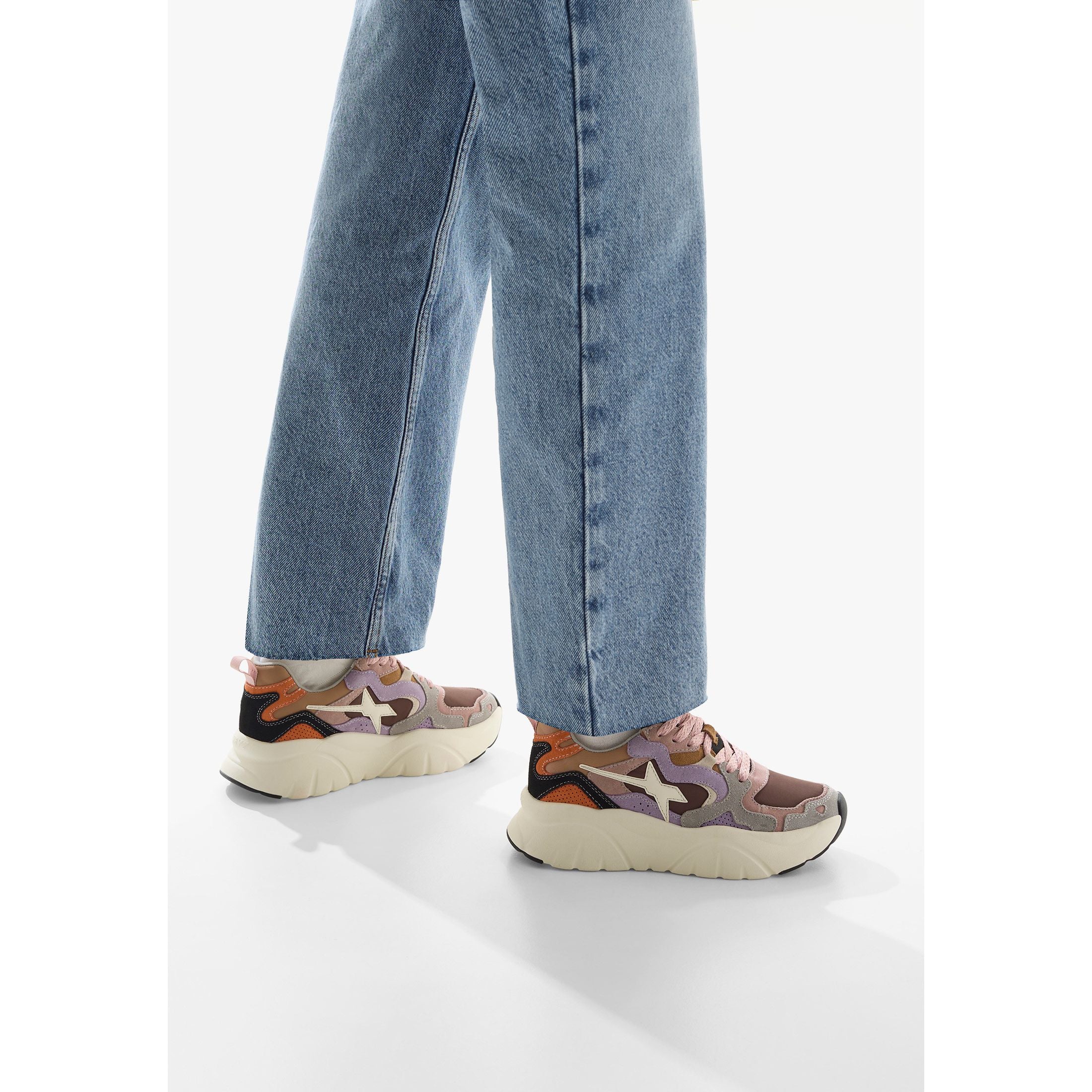 MIA-W. - Sneakers in suede e tessuto tecnico - Lilla-Rosa