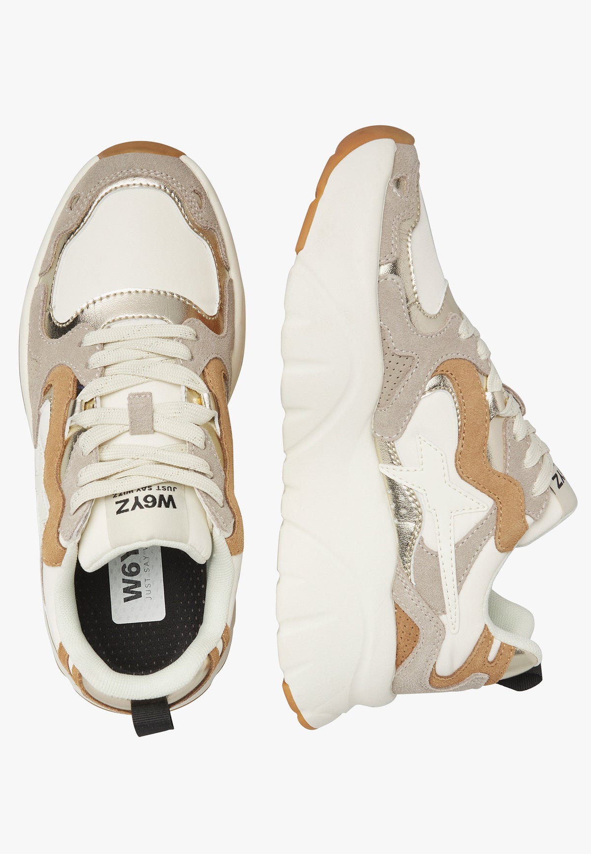 MIA-W. SUEDE/NYLON BEIGE-WHITE-PLATINUM