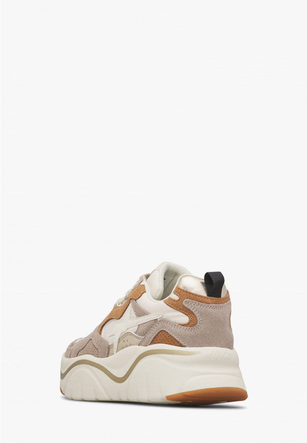 MIA-W. SUEDE/NYLON BEIGE-WHITE-PLATINUM