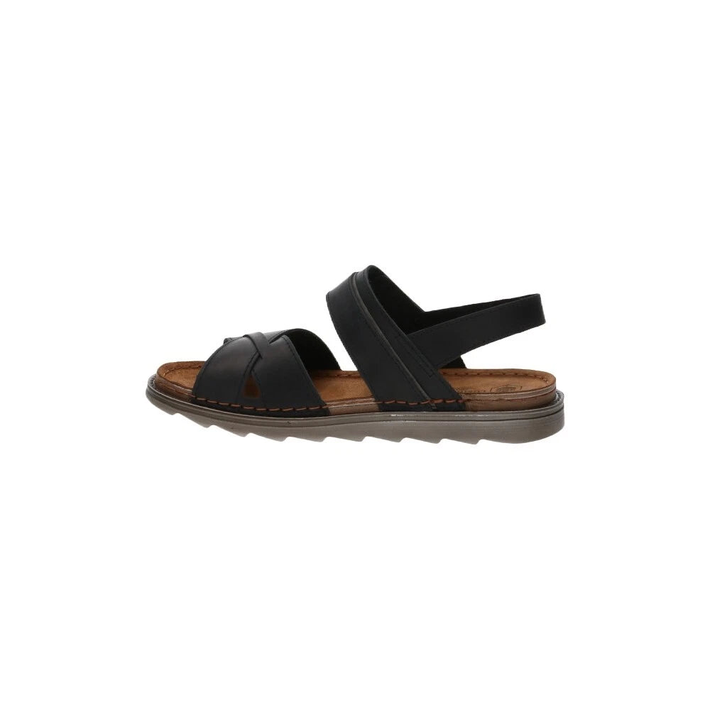 MAN BLACK SANDALS CROSSED BANDS SLIPPER