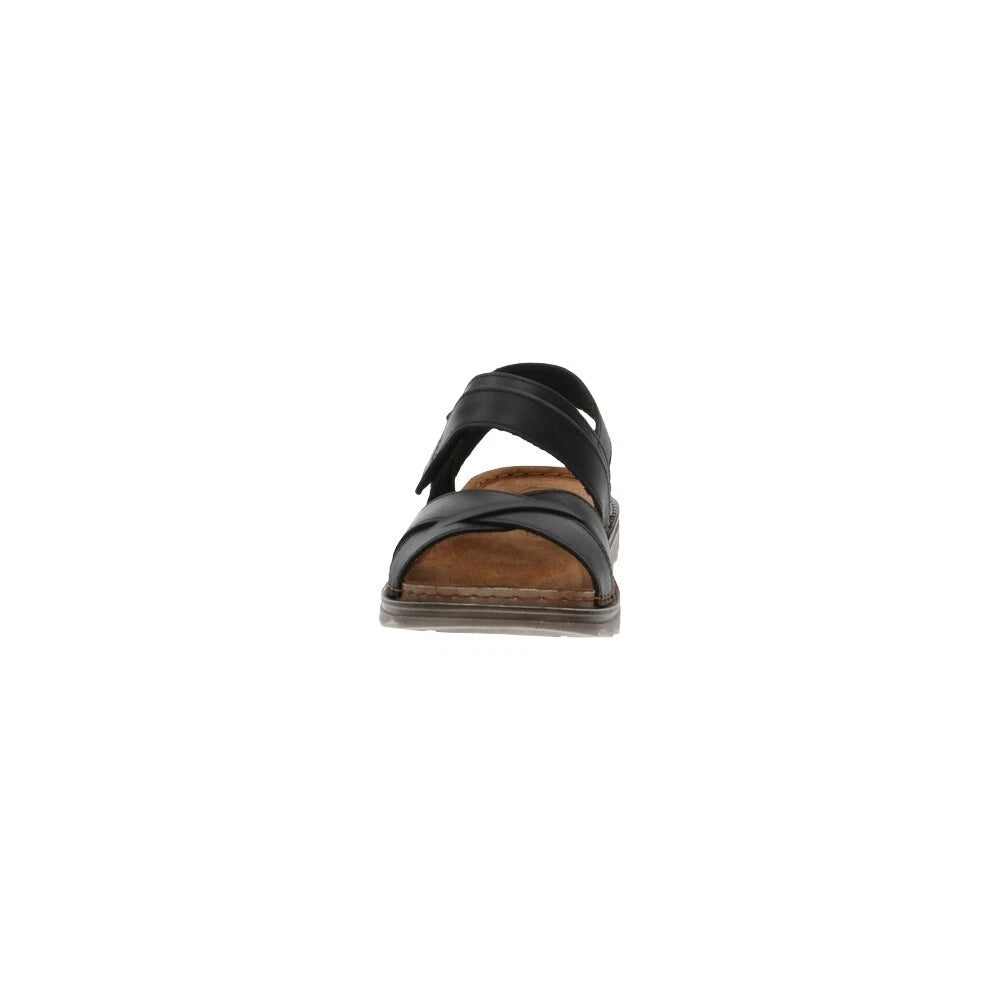 MAN BLACK SANDALS CROSSED BANDS SLIPPER