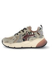 SARAH-W. SUEDE/NYLON/ANIMAL LIGHT GREY-GREY-BORDEAUX